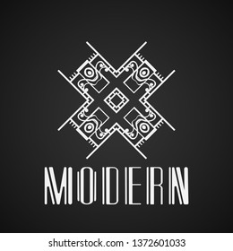 Vector logo design template concept in modern art deco style. Emblem for fashion, beauty and jewelry industry