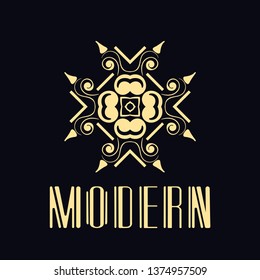 Vector logo design template concept in modern art deco style. Emblem for fashion, beauty and jewelry industry