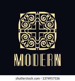 Vector logo design template concept in modern art deco style. Emblem for fashion, beauty and jewelry industry