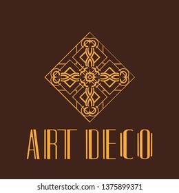 Vector logo design template concept in modern art deco style. Emblem for fashion, beauty and jewelry industry