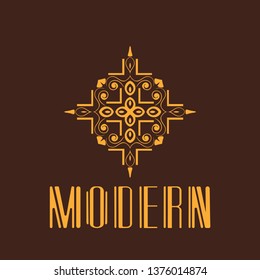 Vector logo design template concept in modern art deco style. Emblem for fashion, beauty and jewelry industry