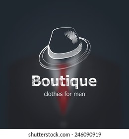 Vector logo design template. Creative fashion icon on blurred background 