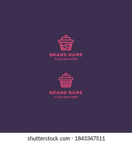 Vector logo design template. Cupcakes bakery icon .
