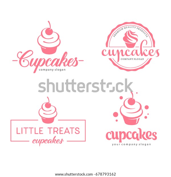 Vector Logo Design Template Cupcakes Bakery Stock Vector (Royalty Free ...