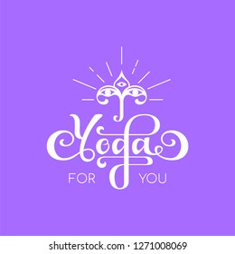 Vector logo design template. Elegant hand lettering for yoga classes and studios.
