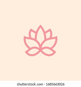 Vector logo design template and emblem made with leaves and flower - badge for yoga studios, holistic medicine centers, natural cosmetics, handcrafted jewelry and organic food products EPS 10