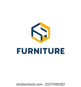 Vector logo design template.  Furniture abstract sign. 