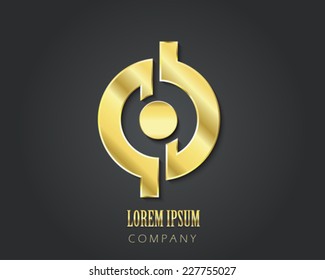 Vector logo design template. Golden symbol
