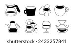 Vector logo design template and graphic elements for advertising, branding, posters and banners, funny cartoon illustrations with smiling character, coffee cup mascot, print and sticker