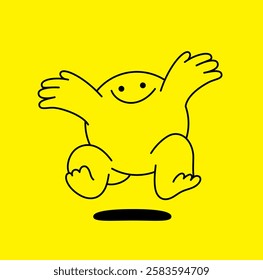 Vector logo design template and graphic element for advertising, branding, posters and banners, funny cartoon illustration with smiling character and mascot, 