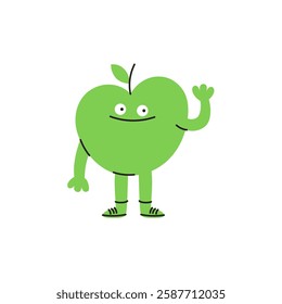 Vector logo design template and graphic element for advertising, branding, heart shape and love, funny cartoon illustrations with smiling character, healthy food mascot