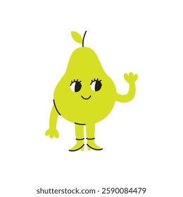 Vector logo design template and graphic element for advertising, branding, heart shape and love, funny cartoon illustrations with smiling character, healthy food mascot
