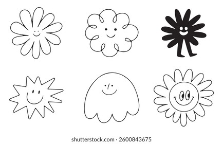 Vector logo design template and graphic elements for advertising, branding, posters and banners, funny cartoon illustrations with smiling character and mascots, abstract stickers and line icons. eps