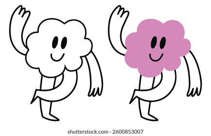 Vector logo design template and graphic elements for advertising, branding, posters and banners, funny cartoon illustrations with smiling character and mascot, abstract stickers and line icons. eps