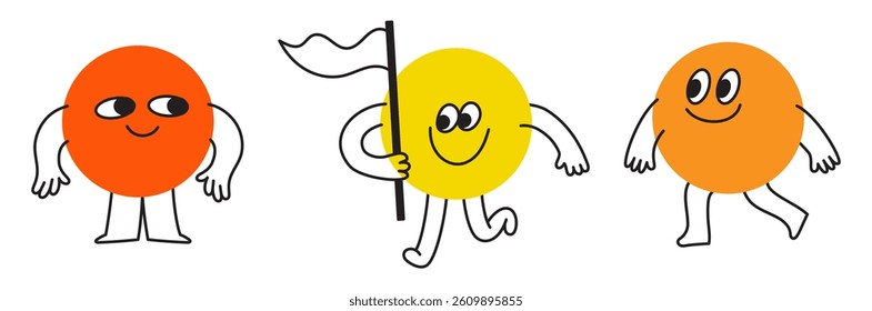 Vector logo design template and graphic elements for advertising, branding, posters and banners, funny cartoon illustrations with smiling character and mascots, abstract stickers and line icons

