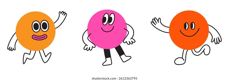 Vector logo design template and graphic elements for advertising, branding, posters and banners, funny cartoon illustrations with smiling character and mascots, abstract stickers and line icons
