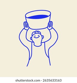 Vector logo design template and graphic elements for advertising, branding, posters and banners, funny cartoon illustrations with smiling character, coffee cup mascot, print and sticker