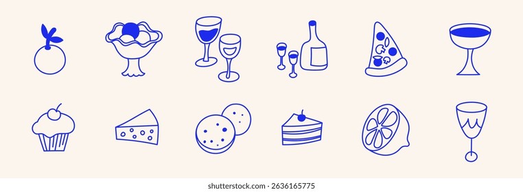Vector logo design template and graphic elements for advertising, branding, posters and banners, funny cartoon illustrations, prints and stickers, brunch cafe , bakery and coffee shops concepts