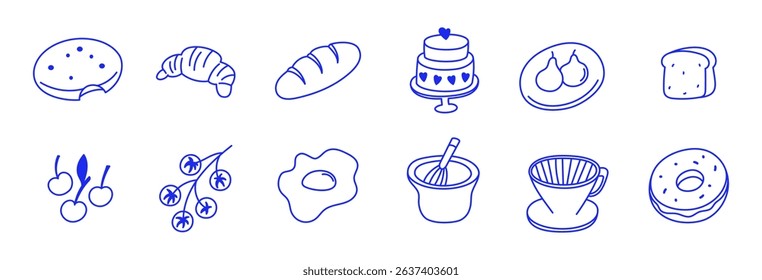 Vector logo design template and graphic elements for advertising, branding, posters and banners, funny cartoon illustrations, prints and stickers, brunch cafe , bakery and coffee shops concepts