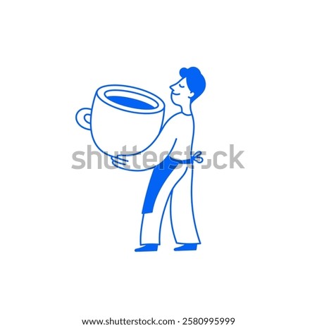 Vector logo design template and graphic element for advertising, branding, posters and banners, funny cartoon illustration with smiling character and mascot, 