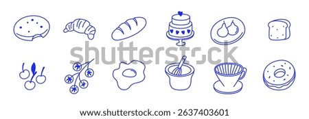 Vector logo design template and graphic elements for advertising, branding, posters and banners, funny cartoon illustrations, prints and stickers, brunch cafe , bakery and coffee shops concepts