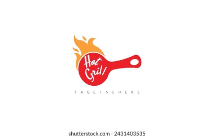 Vector logo design template for grill restaurant