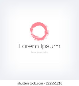 Vector logo design template - grungy hand drawn circle