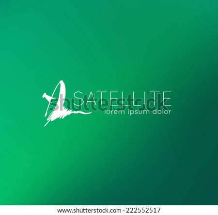 Vector logo design template with hand drawn sketchy satellite dish