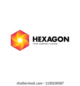 Vector logo design template. Hexagon sign