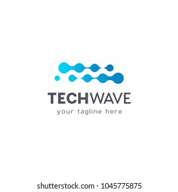 Plantilla de diseño del logotipo del vector. Alta tecnología. Tecnología Nano. Ola tecnológica
