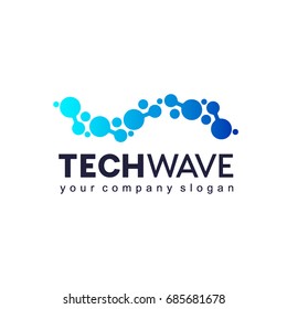 Vector logo design template. High technology. Nano technology. Tech Wave
