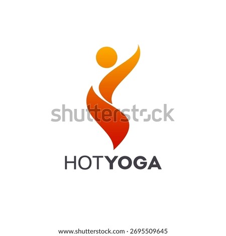 Vector logo design template. Hot yoga abstract icon. 