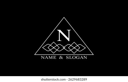 Vector logo design template with initial N. Monogram design for business sign, label, badge and more