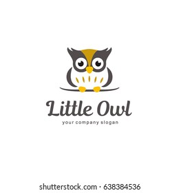 Vector logo design template. Little owl sign