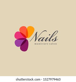 Vector Logo Design Template For Manicure And Nail Salon.