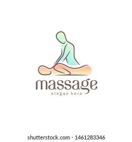 Vector logo design template for massage salon.