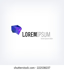 Vector logo design template - modern polygonal shape