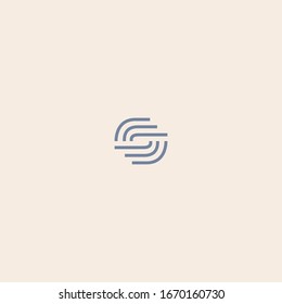 Vector logo design template and monogram concept in trendy linear style - for text or letter S - emblem illustration 