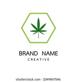 Plantilla de diseño de logotipo vectorial y concepto de monograma en estilo lineal de moda - para texto o letra M - ilustración de emblema EPS 10.Canabis HERB Concept.