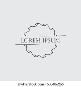 Vector logo design template and monogram concept in trendy linear style - floral badge - emblem for fashion, beauty and jewelry industry.