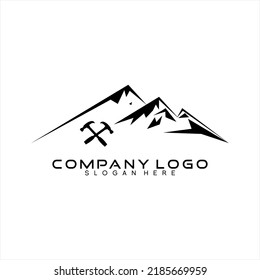 Vector Logo Design Template Mountain Crossed Stock Vector (Royalty Free ...