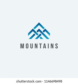 Vector logo design template. Mountains logo concept