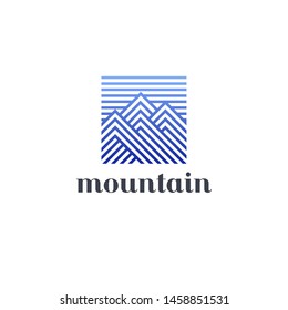Vector logo design template. Mountains logo concept