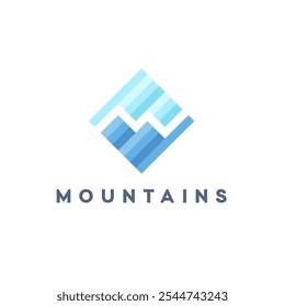 Modelo de design de logotipo de vetor. Sinal abstrato das montanhas.