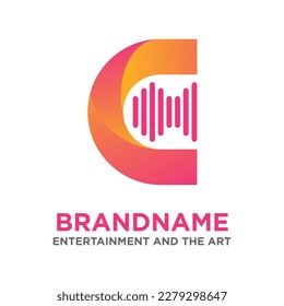 Vector logo design template with music theme
