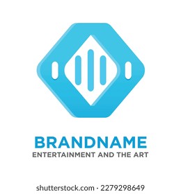 Vector logo design template with music theme