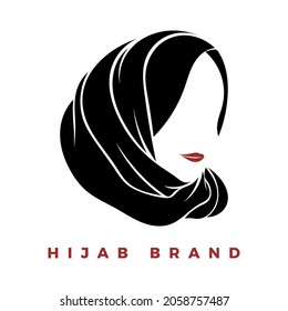 vector logo design template. Muslim woman illustration. logo for hijab shop.