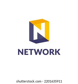 Vector logo design template. N letter icon. 