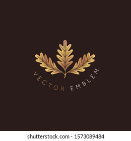 Vector logo design template with oak leaf - abstract emblem and symbol 