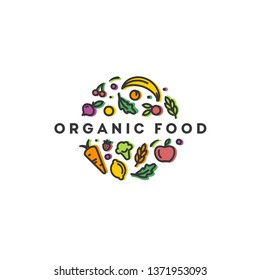 Vector logo design template. Organic food sign.